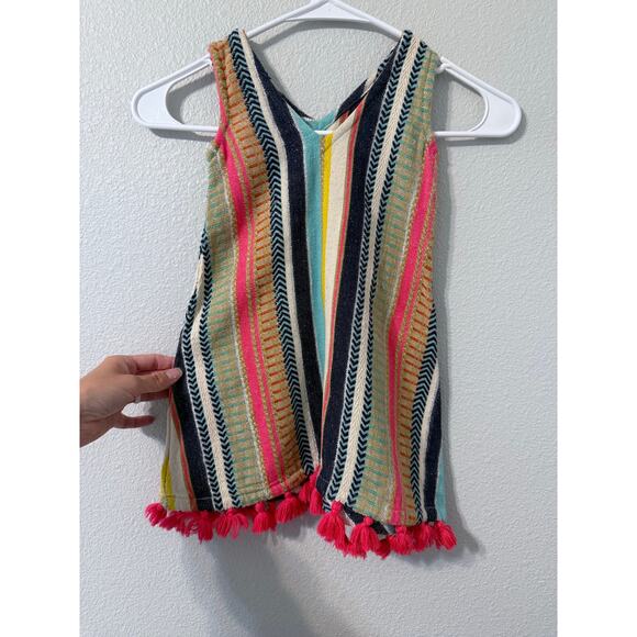 Pink Chicken Colorful Striped Kids Dress with Tassels - 2Y - Picture 2 of 6